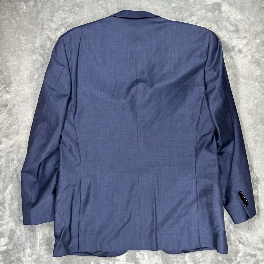 Peter Millar Mens Blue Two Button Wool Blend Blazer Sport Coat Jacket 42R